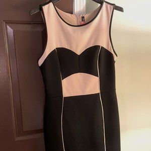 Tan & Black dress w great back details
